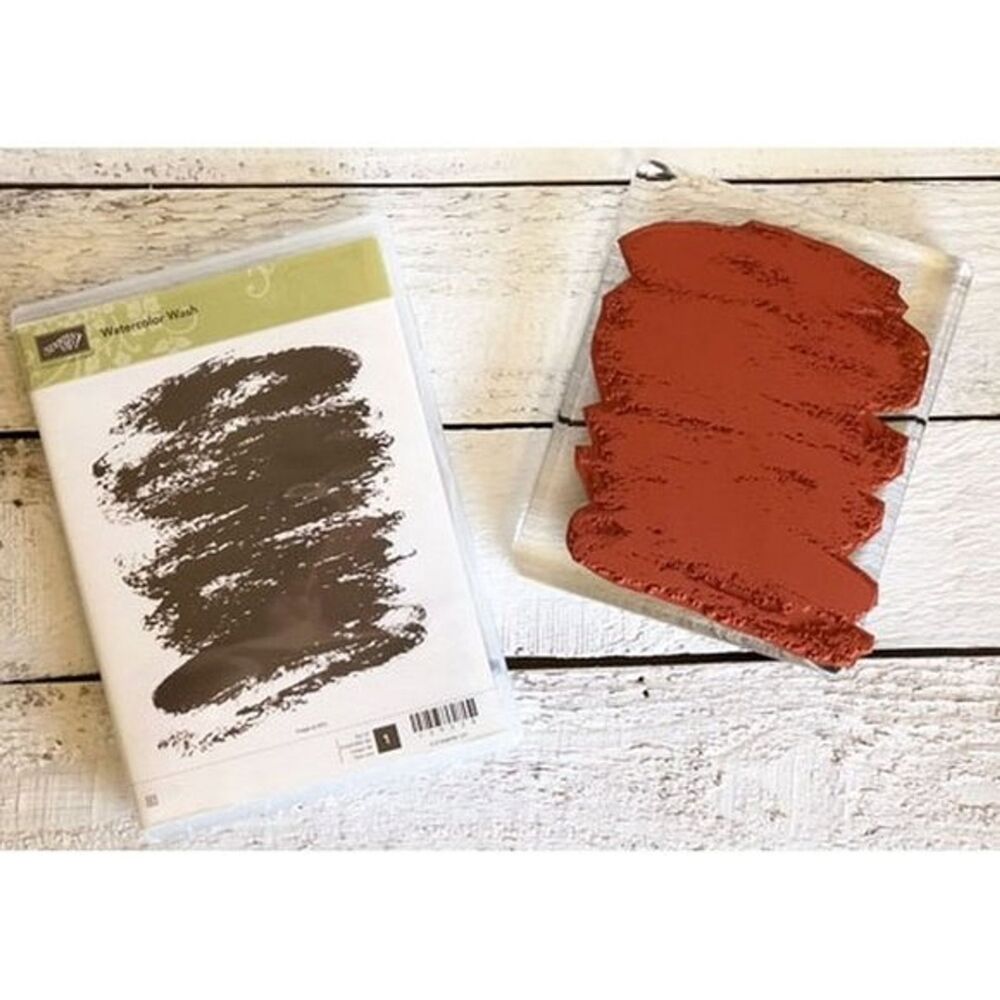 STAMPIN' UP! RARE Watercolor Wash Stamp Background Rubber Wood Block Retired
